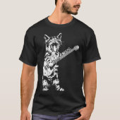 Rock Guitar Cat Funny Music Design T-Shirt (Vorderseite)