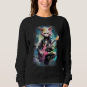 Rock Guitar Devon Rex Cat Guitarist Sweatshirt (Vorderseite)
