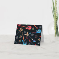 Rock Guitar Electric Guitar Note Card