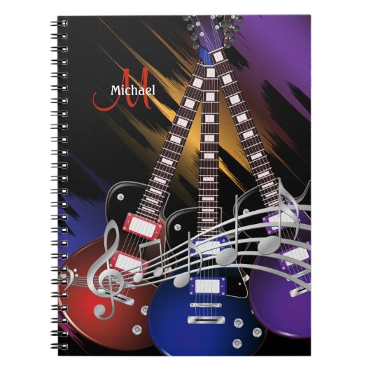 Rock Guitar Music Design Notizblock (Vorderseite)
