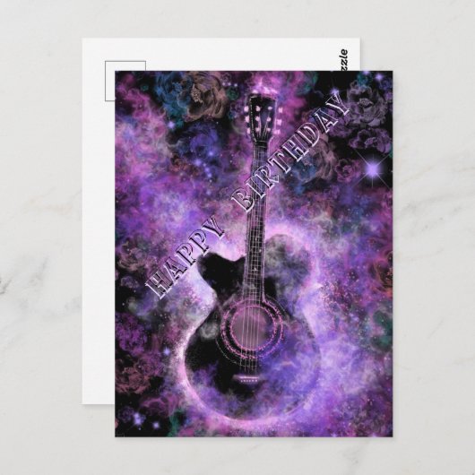 Rock Guitar Musical Happy Birthday Card Postkarte (Vorne/Hinten)