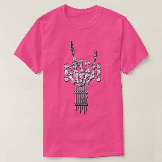 Rock Guitar Neck Skeleton Concept Band Men oder Wo T-Shirt (Design vorne)