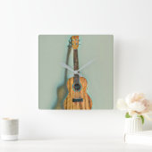 Rock guitar player quadratische wanduhr (Zuhause)