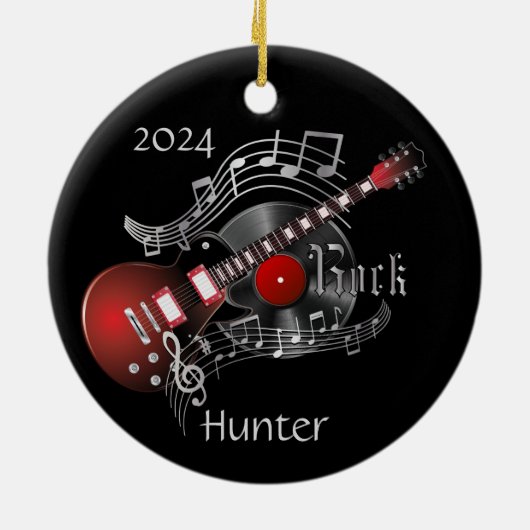 Rock Guitar 🎸- Red Keramik Ornament (Hinten)