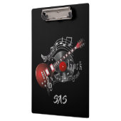Rock Guitar - Rot - Monogramm Klemmbrett (Links)
