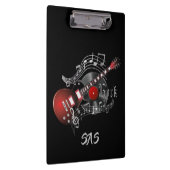 Rock Guitar - Rot - Monogramm Klemmbrett (Rechts)