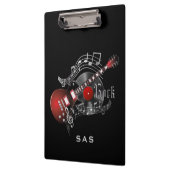 Rock Guitar - Rot - Monogramm Klemmbrett (Links)