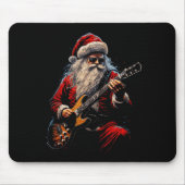 Rock Guitar Santa Claus Playing Guitar - Funny Chr Mousepad (Vorne)