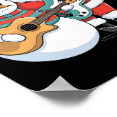 Rock Guitar Snowman und Santa Claus Gitarre spiele Poster (Ecke)