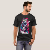 Rock Guitar Snowshoe Cat Guitarist T-Shirt (Vorne ganz)