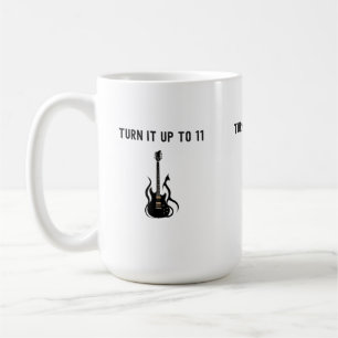 Rock Guitar "Turn It Up to 11" Graphic Design Kaffeetasse