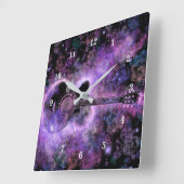 Rock Guitar Wall Clock Rock and Roll Music Quadratische Wanduhr (Winkel)