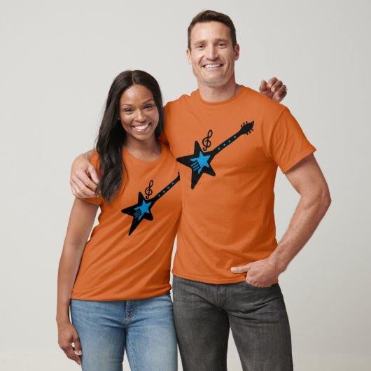 Rock guitar with music note funny T-Shirt (Unisex)