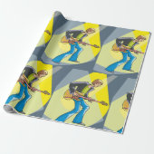 Rock Guitarist 70s Style Musician Geschenkpapier (Ungerollt)
