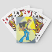 Rock Guitarist 70s Style Musician Spielkarten (Rückseite)