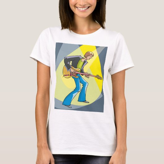 Rock Guitarist 70s Style Musician T-Shirt (Vorderseite)