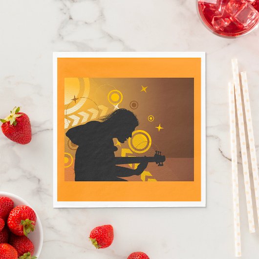 Rock Guitarist Rocker Musician Napkins Serviette