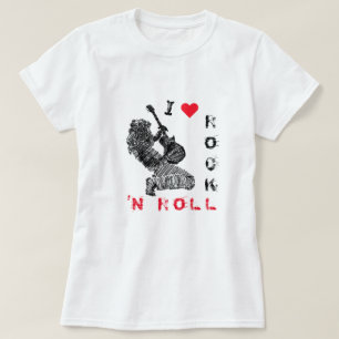 Rock Guitarist T - Shirt Gift - I Liebe Rock'n'Rol