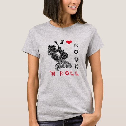 Rock Guitarist T - Shirt - I Liebe Rock'n'Roll (Vorderseite)