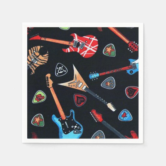 Rock Guitars Musterpapier Napkins Serviette (Vorderseite)