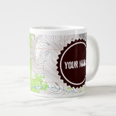 Rock Hammer Abzeichen mit Topo Map - Personalisier Jumbo-Tasse (Vorderseite Rechts)