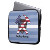Rock-Hammer-Logo des Geologen mit amerikanischer F Laptopschutzhülle (Vorderseite Links)
