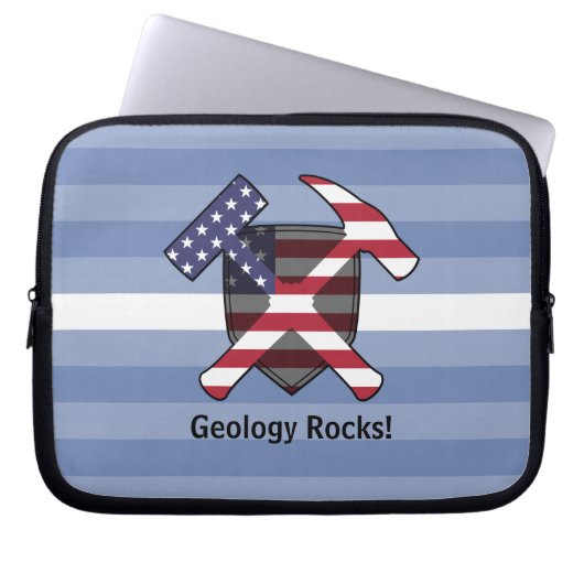 Rock-Hammer-Logo des Geologen mit amerikanischer F Laptopschutzhülle (Vorderseite)