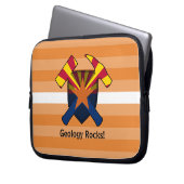 Rock-Hammer-Logo des Geologen mit Arizona-Flagge Laptopschutzhülle (Vorderseite Links)
