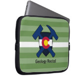 Rock-Hammer-Logo des Geologen mit Colorado-Flagge Laptopschutzhülle (Vorne Rechts)