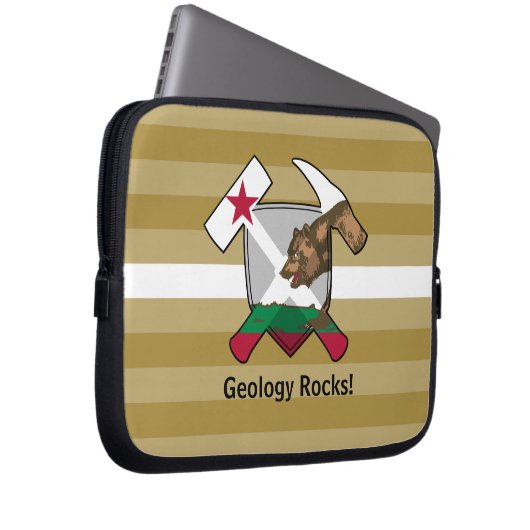 Rock-Hammer-Logo des Geologen mit kalifornischer F Laptopschutzhülle (Vorne Rechts)