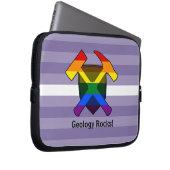 Rock-Hammer-Logo des Geologen mit LGBT-Pride-Flag Laptopschutzhülle (Vorne Rechts)