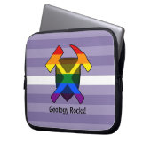 Rock-Hammer-Logo des Geologen mit LGBT-Pride-Flag Laptopschutzhülle (Vorderseite Links)