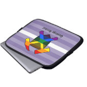 Rock-Hammer-Logo des Geologen mit LGBT-Pride-Flag Laptopschutzhülle (Vorne Knopf)