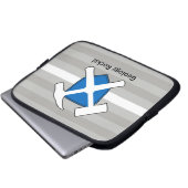 Rock-Hammer-Logo des Geologen mit schottischer Fla Laptopschutzhülle (Vorne Knopf)
