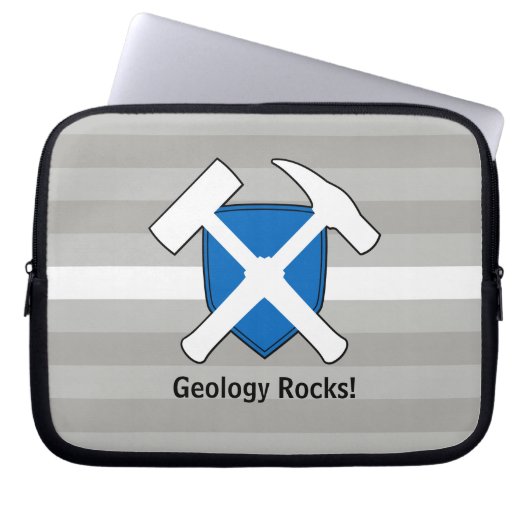 Rock-Hammer-Logo des Geologen mit schottischer Fla Laptopschutzhülle (Vorderseite)