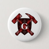 Rock-Hammer-Schild - Monogramm der roten Raute Button (Vorderseite)