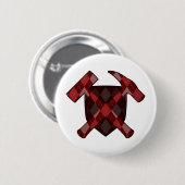 Rock Hammer Shield von Geologen - Rote Raute Button (Vorne & Hinten)