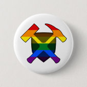 Rock Hammer Shield von Geologist - LGBT Regenbogen Button (Vorderseite)