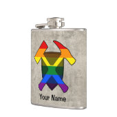 Rock Hammer Shield von Geologist - LGBT Regenbogen Flachmann (Links)