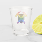 Rock Hammer Shield von Geologist - LGBT Regenbogen Schnapsglas (Rückseite)