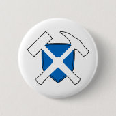 Rock Hammer Shield von Geologist - Schottische Fla Button (Vorderseite)