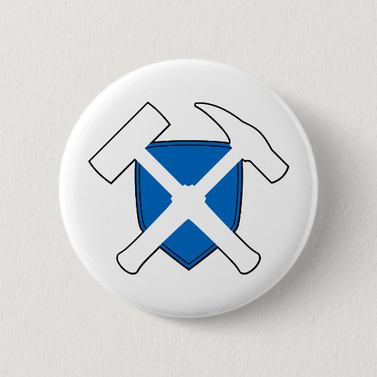 Rock Hammer Shield von Geologist - Schottische Fla Button (Vorderseite)
