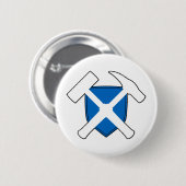 Rock Hammer Shield von Geologist - Schottische Fla Button (Vorne & Hinten)
