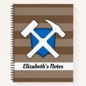 Rock Hammer und das Logo der schottischen Flagge d Notizblock (Vorderseite)