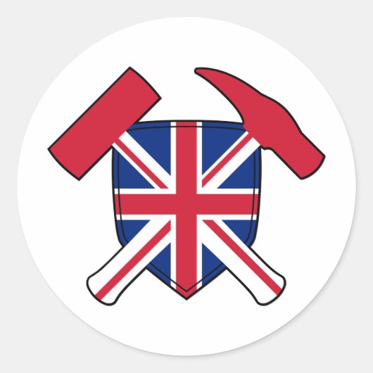 Rock Hammer und das Logo von Geologist Runder Aufkleber (Vorderseite)