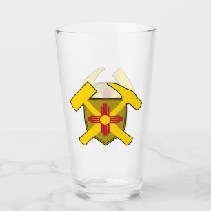 Rock Hammer und Flag-Logo des Geologen und New Mex Glas