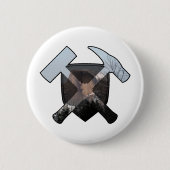 Rock Hammer und Halbkuppel-Logo des Geologen Button (Vorderseite)