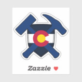 Rock Hammers, Geologist, Colorado State Flag Aufkleber (Blatt)