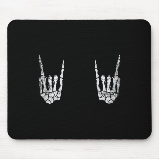 Rock Hand Lazy Halloween Kostüm Coole Knochen 1 Mousepad (Vorne)