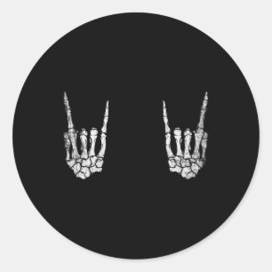 Rock Hand Lazy Halloween Kostüm Coole Knochen 1 Runder Aufkleber